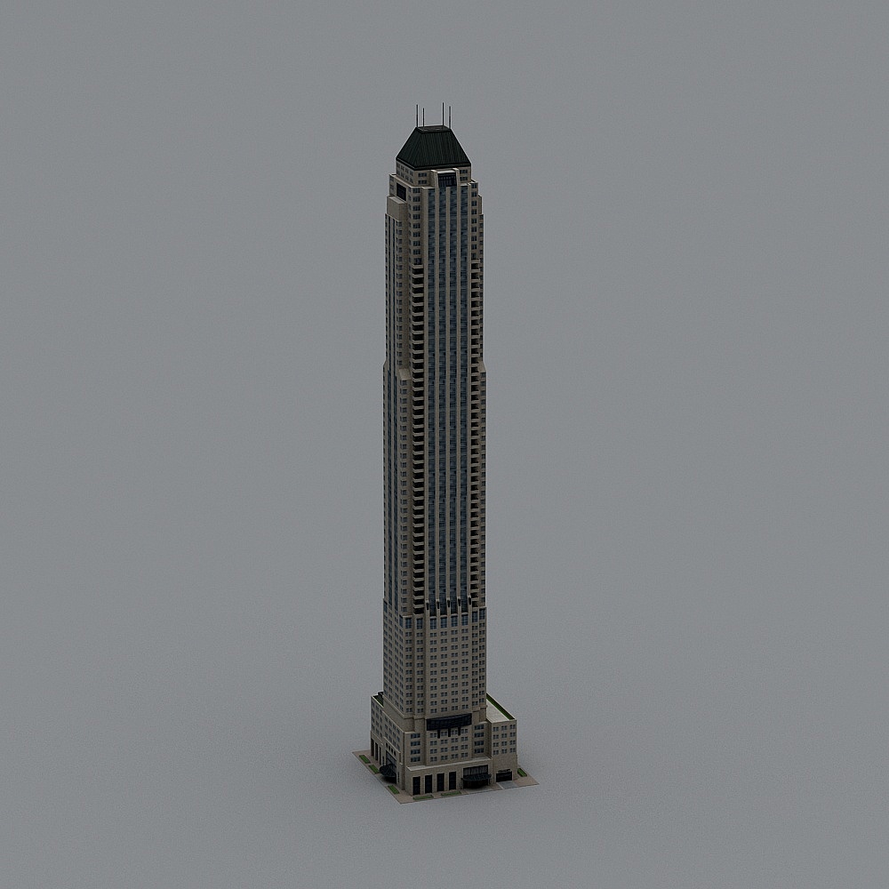 Stunning Low-Poly Skyscraper 3D model