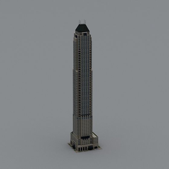 Elegant Low-Poly Skyscraper 3D model for Urban Designs