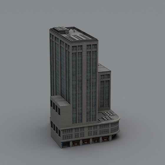 Urban Landmark 3D Model - Modern High-Rise Building