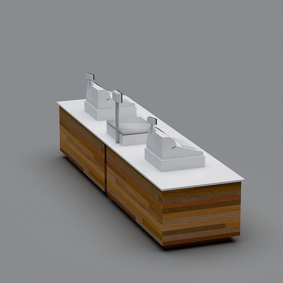 Minimalist Office Desk 3D model