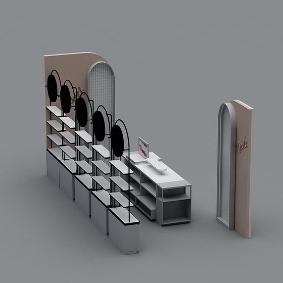 Stylish Retail Display Area 3D model