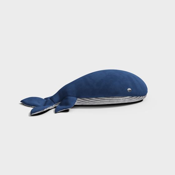 Dreamy Whale Pillow 3D model for Marine Serenity