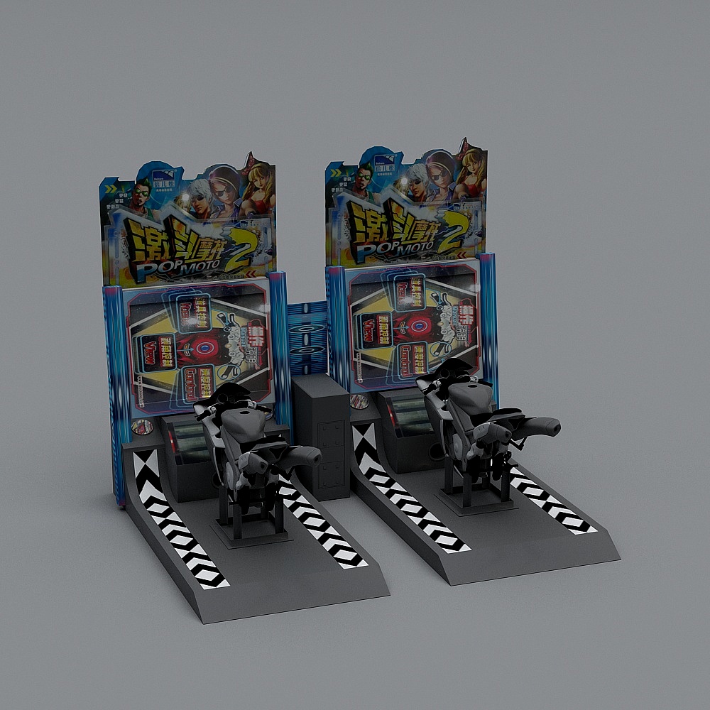 Pop Moto 2 Arcade Machine 3D model