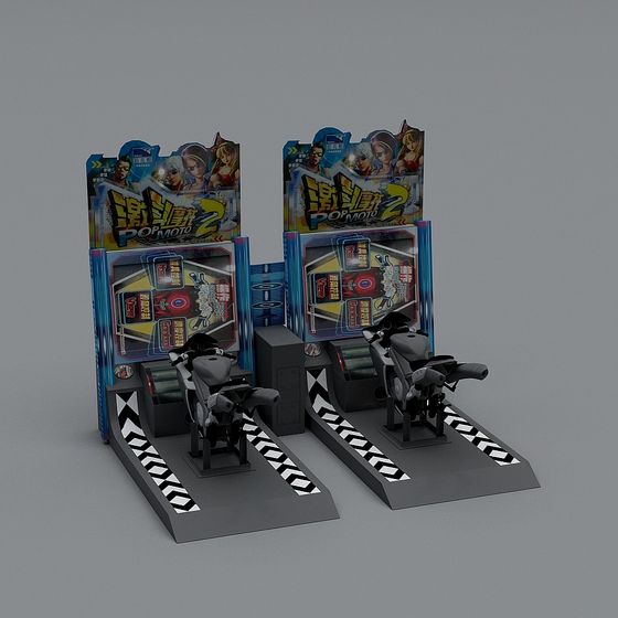 Pop Moto 2 Arcade Machine 3D model