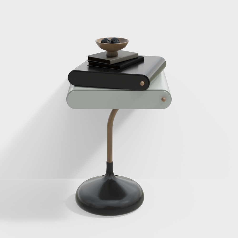 Stylish Desk and Books 3D model