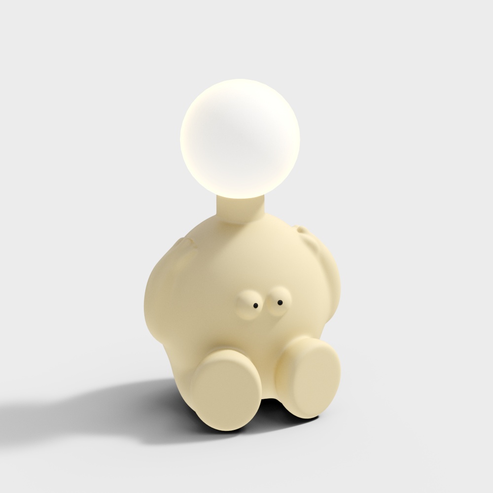 Cute Little Glow Bear 3D Model – Low-Poly Glowing Character
