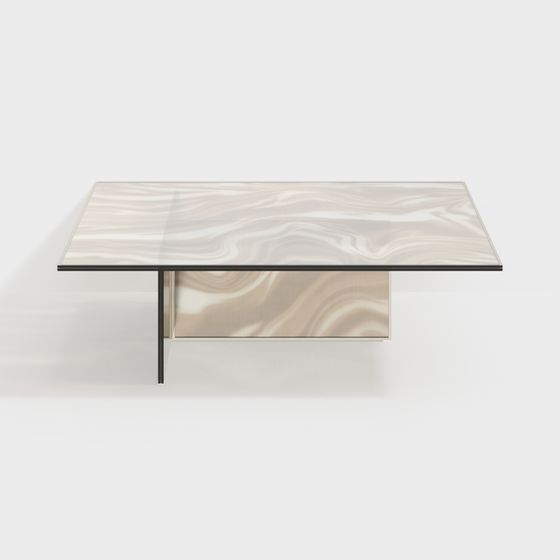 Stylish Flowing Coffee Table 3D model for Modern Spaces