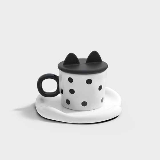 Cat Coffee Cup 3D model