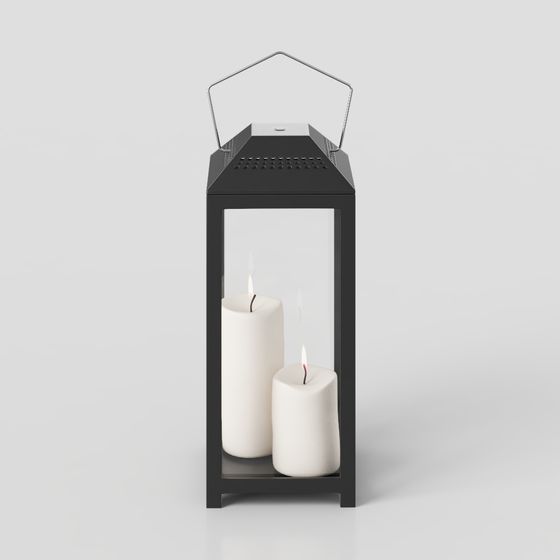 Candle Lantern 3D model - Modern Minimalist Design