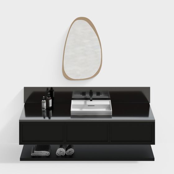 Elegant Modern Minimalist Bathroom Cabinet 3D model