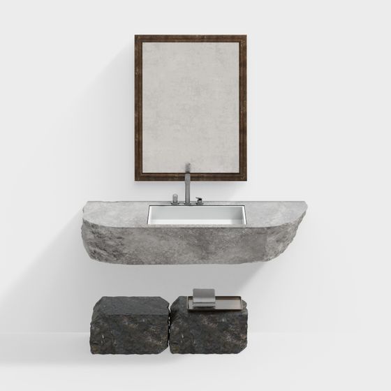Stunning Rock Sink 3D model for Modern Spaces