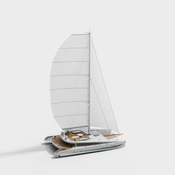 Modern Catamaran 3D model - Sailing Adventure in Design