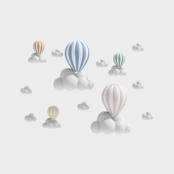 Gray Modern Wall Décor and Stickers 3D Model