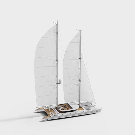 Stylish Low-Poly Sailboat 3D model