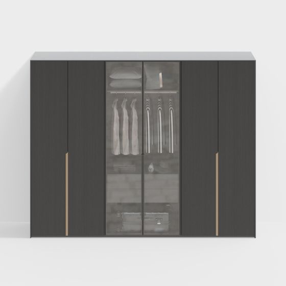 Minimalist Wardrobe 3D model for Modern Interiors