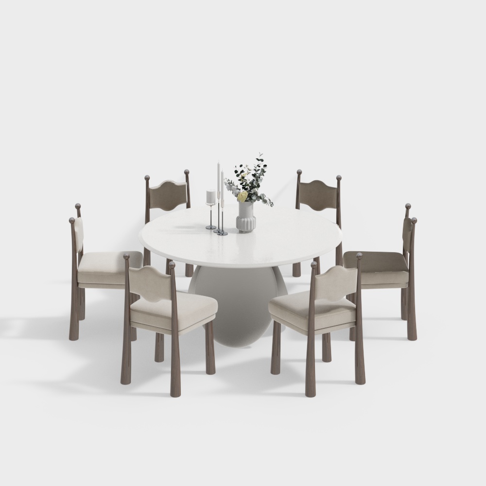 French style dining table and chair combination