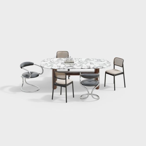 Stunning Dining Table and Chair 3D model