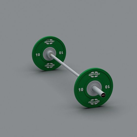 Realistic Low-Poly Barbell 3D model for Fitness Projects
