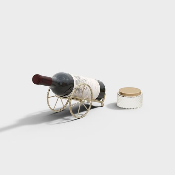 Elegant Vintage-Modern Wine Rack 3D model