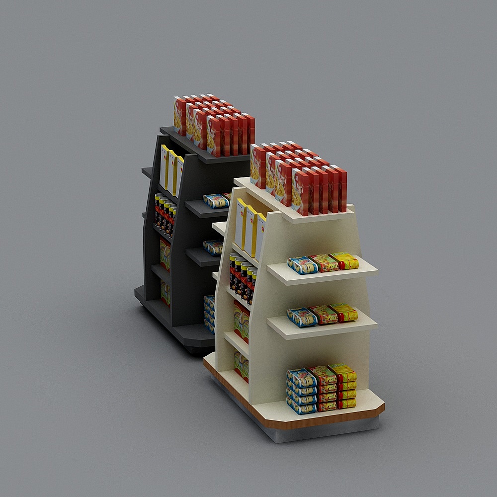 Stylish Low-Poly High-Detail Shelf 3D Model