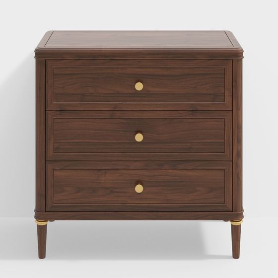 Elegant Vintage Nightstand 3D model for Creative Projects