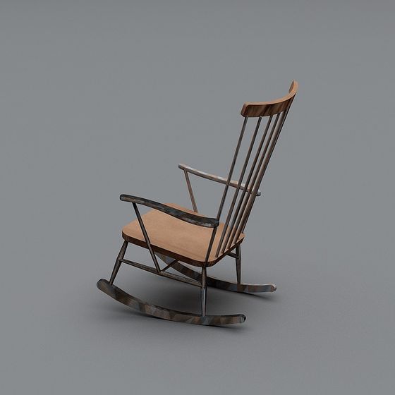 Vintage Rocking Chair 3D model for Modern Spaces