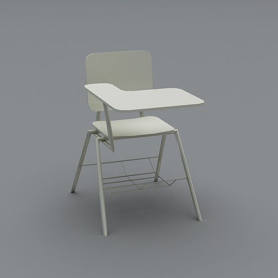 Modern Minimalist School Desk and Chair 3D model