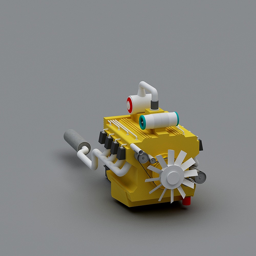 Futuristic Low Poly Industrial Robot 3D model