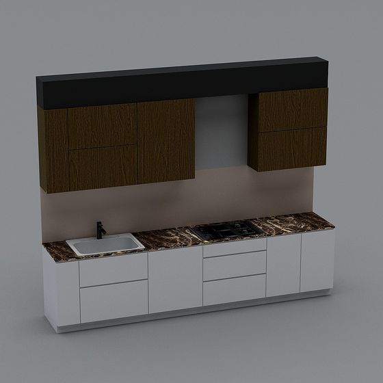 Elegant 3D Kitchen Cabinet Model for Modern Spaces