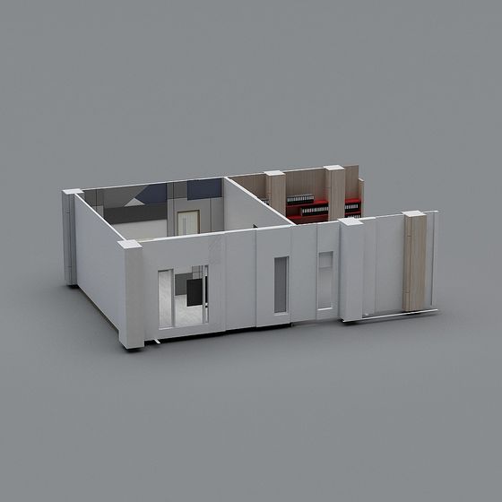 Urban Reading Room Low-Poly 3D model