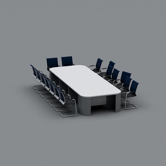 Office Conference Table & Chair Set – Modern Design 3D Model