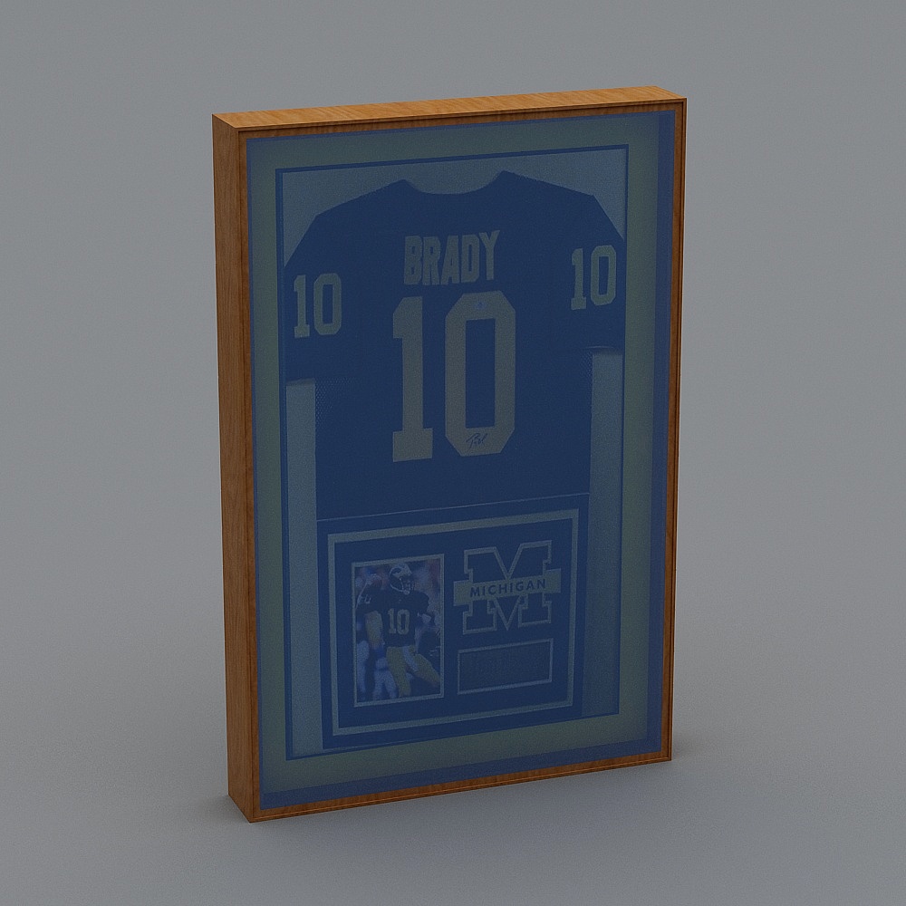 Tom Brady Jersey Shadowbox 3D Model