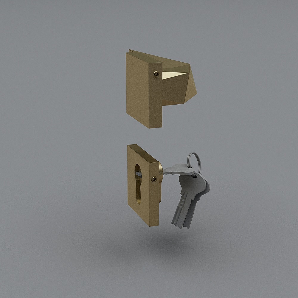 Key Holder 3D model with Unique Low Polygon Design