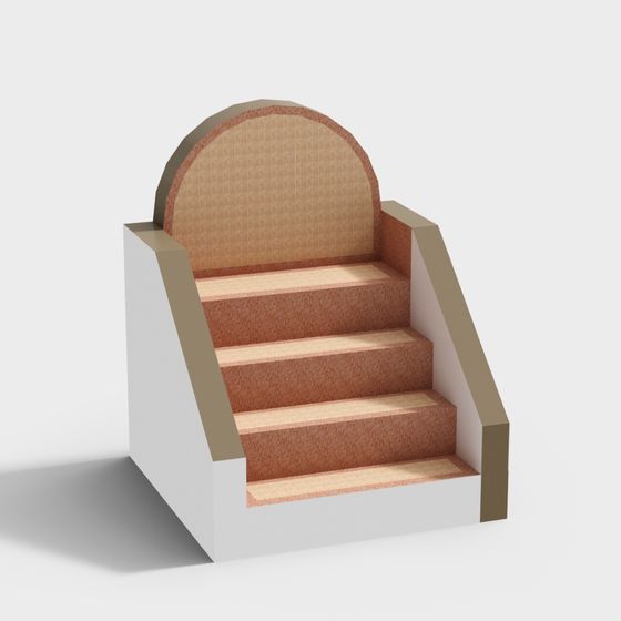 Unique Low-Polygon Stair Chair 3D model