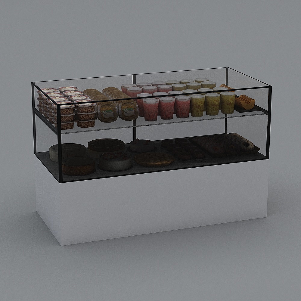 Elegant 3D Cake Display Case Model