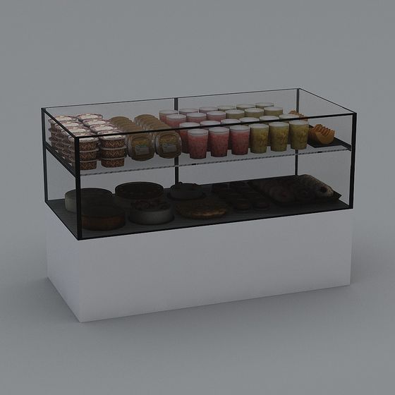 Elegant 3D Cake Display Case Model