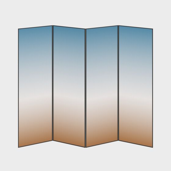 Stylish 4-Panel Folding Screen 3D model