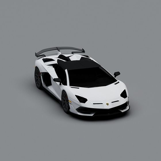 High-Detail Low-Poly Lamborghini Aventador SVJ 3D model