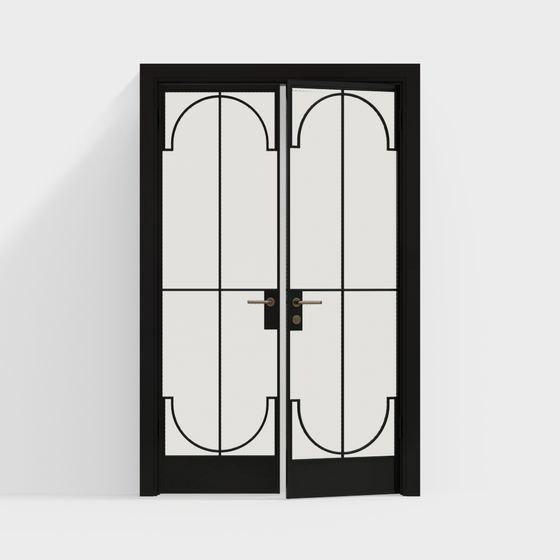 Arched Glass Doors 3D model