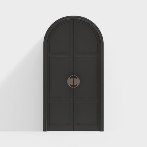 Elegant Arch Double Door 3D model