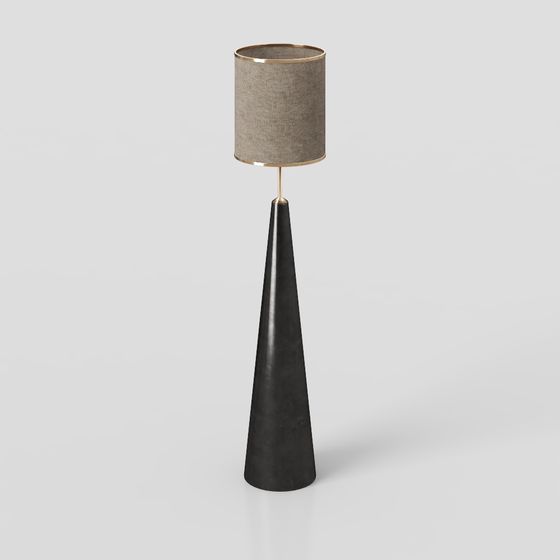 Elegant Black Table Lamp 3D model for Interiors