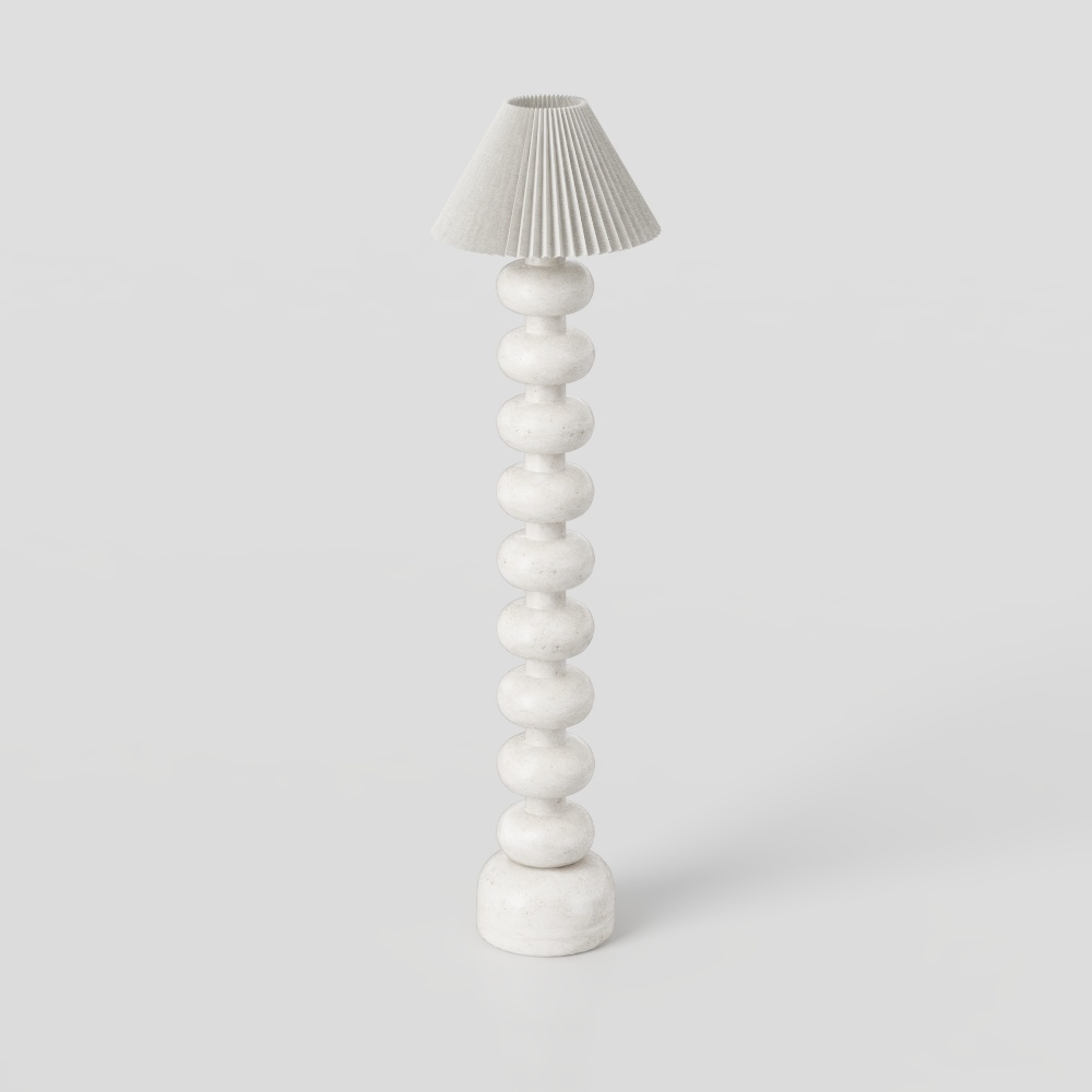 Elegant Low Poly Table Lamp 3D Model – Warm Interior Lighting