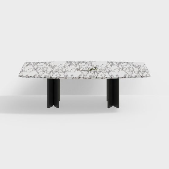Elegant Marble Dining Table 3D model