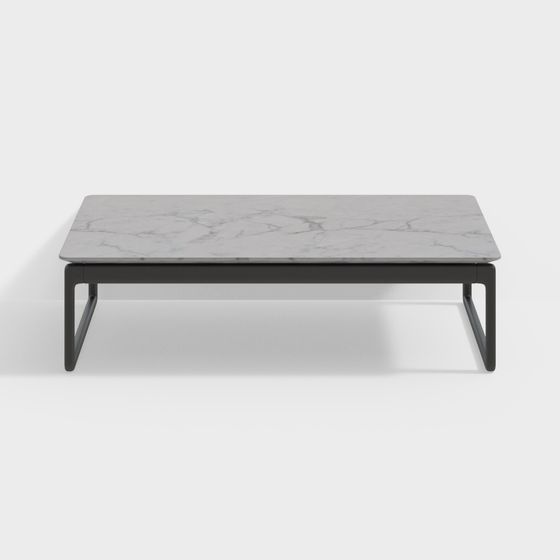 Modern Minimalist Marble Coffee Table 3D model