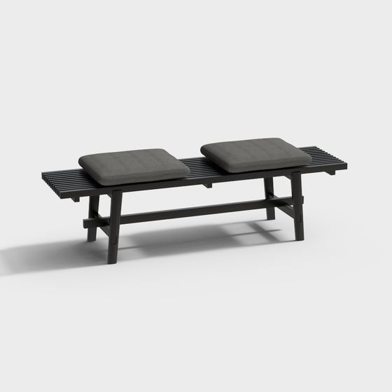 Elegant Modern Outdoor Bench 3D model