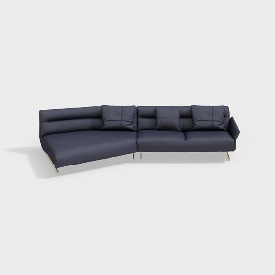 Elegant Modern Low-Polygon Sofa 3D model