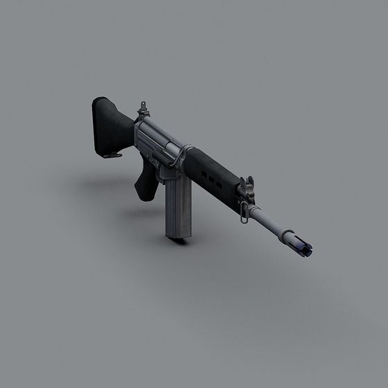 Realistic Low-Poly 3D Rifle Model