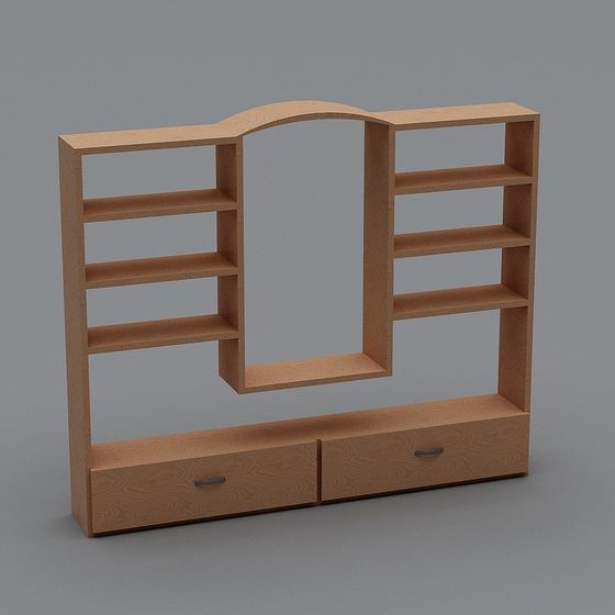 Stylish Low-Poly Bookshelf 3D model