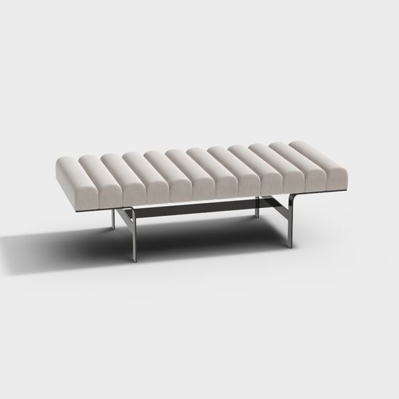 Sleek Gray Bench 3D Model
