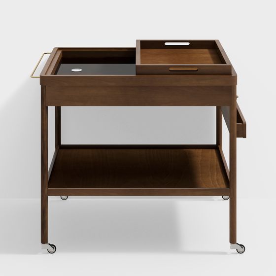 Moore Trolley 3D Model in Brown
